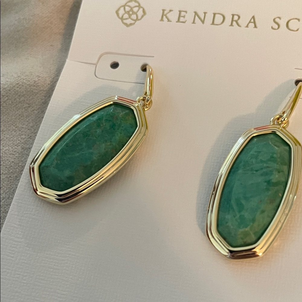 Kendra Scott Framed Dani Drop Earrings in Sea Green Chrysocolla - Picture 5 of 5